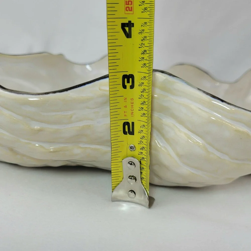 Pottery Barn Under the Sea Clam Shell Serving Bowl Cream Ceramic Coastal Decor